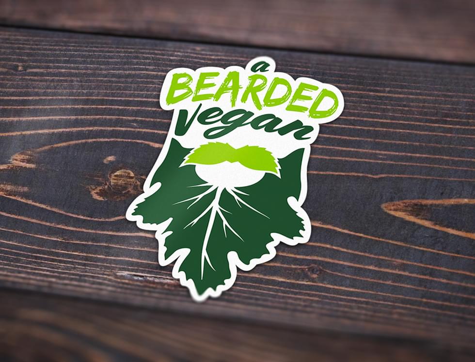 A Bearded Vegan Sticker
